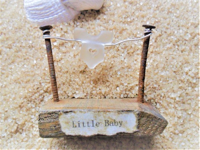 Sea glass and reclaimed wood sculptures
